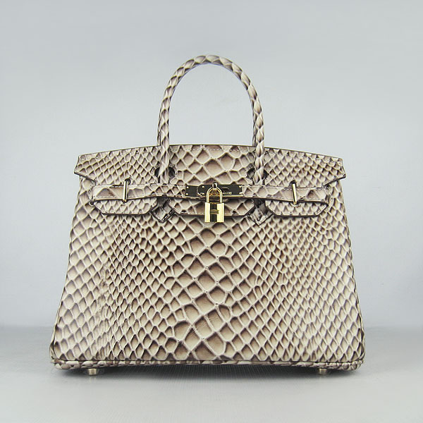 Replica Hermes Birkin 35CM Fish Veins Leather Bag Grey 6088 On Sale